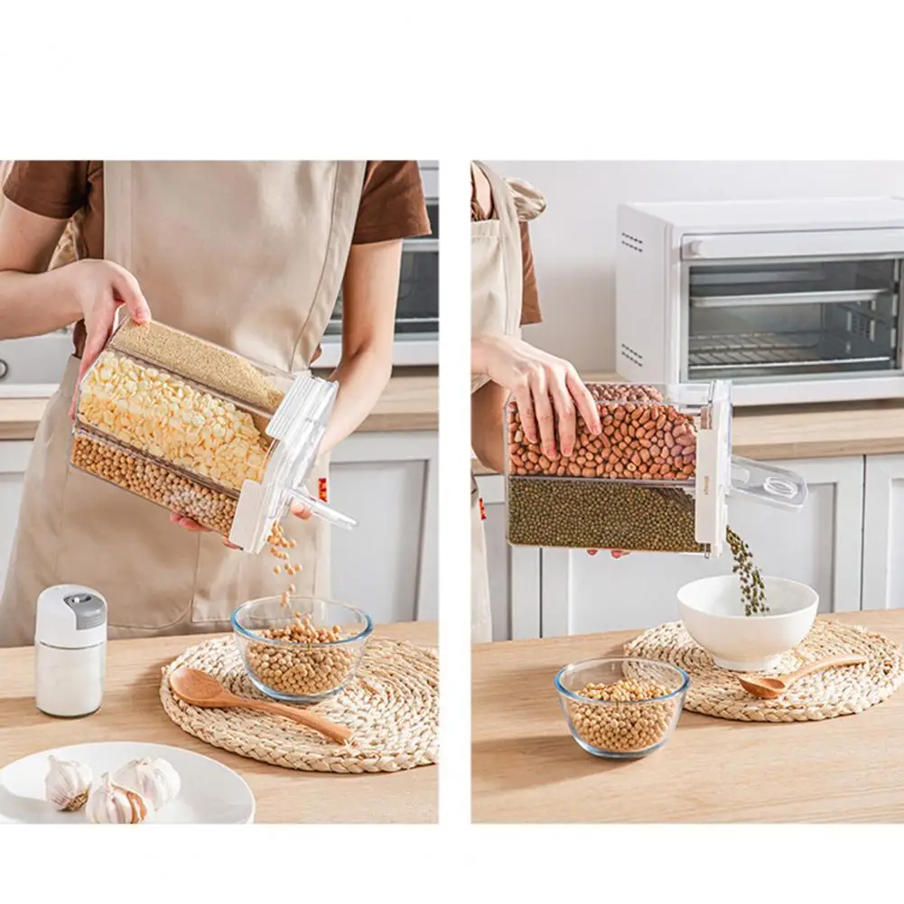 

Airtight Cereal Storage Container Grain Container Multi-compartment Grain Storage Container with Lid for Sugar Cereal Dispenser