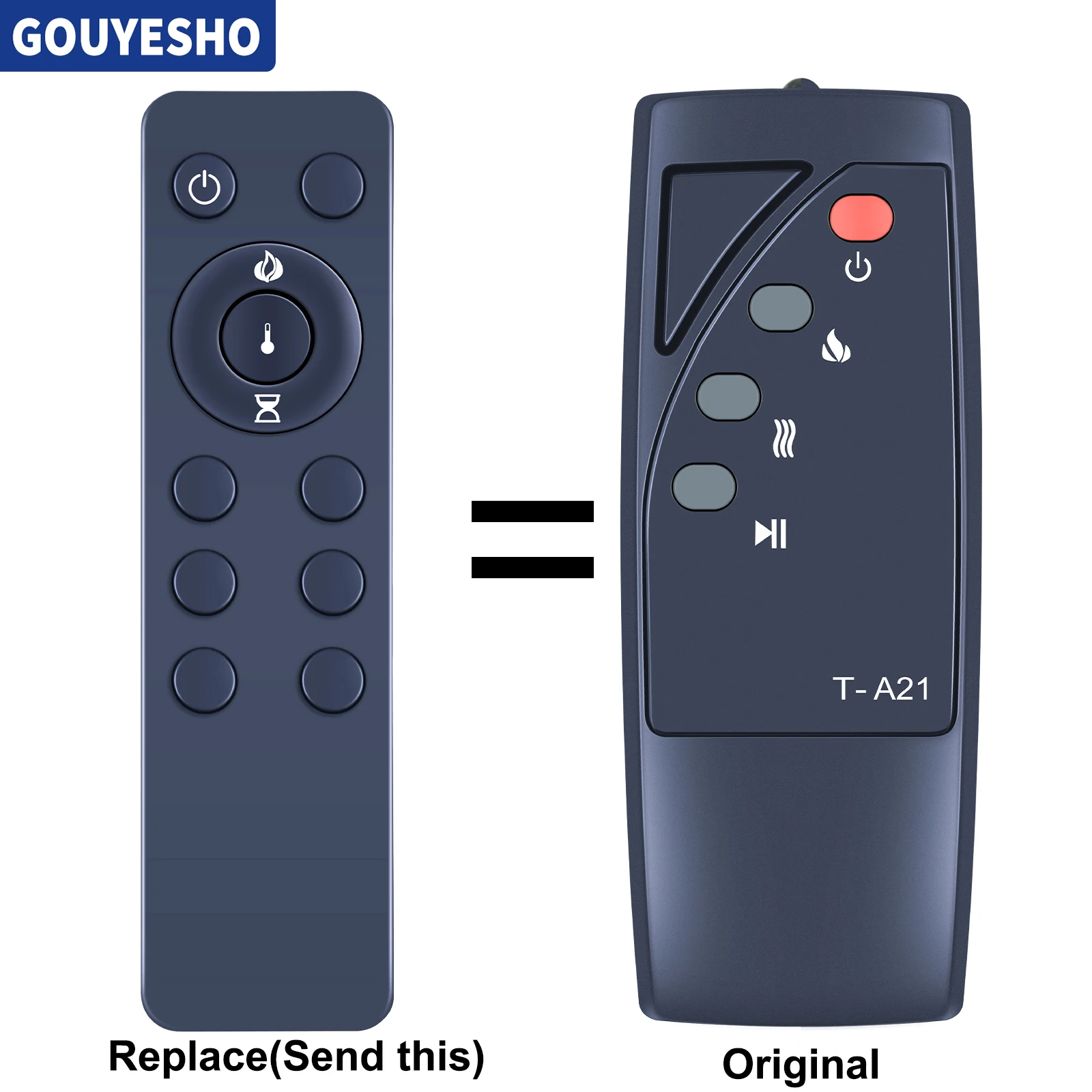 New Replace Remote Control For Twin Star DF1021ARU DF1021ARU-02 DF1030ARU-06-HD Fireplace Heate