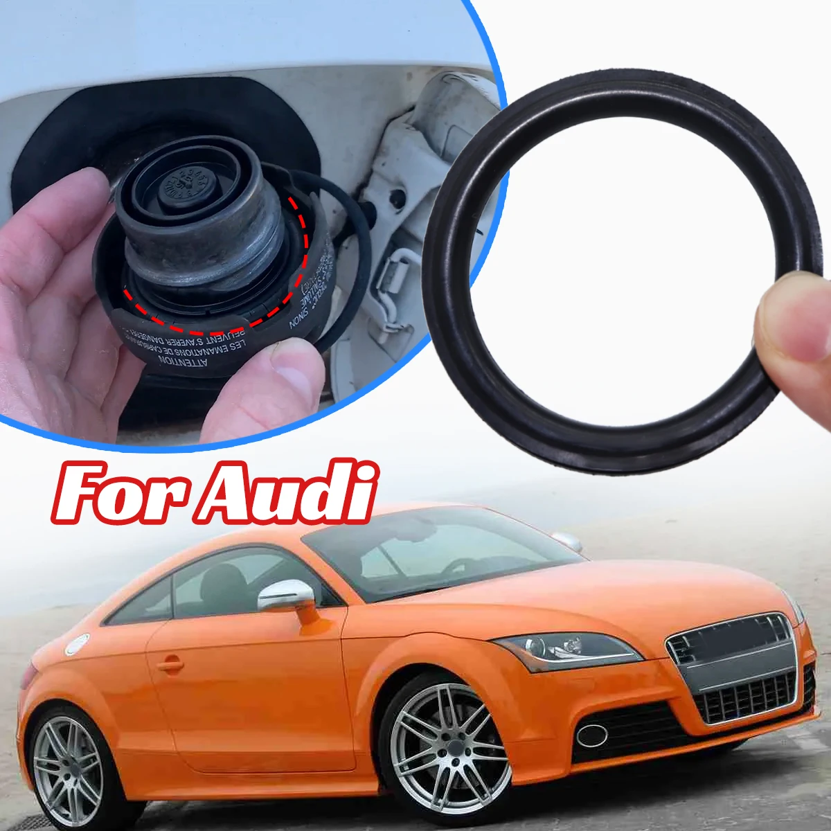 Fuel Cap Seal Replacement for AUDI TT Q3 Q5 A1 A3 A4 A5 A6 A7A8 Fuel Tank Filler Neck Repair V Shape O-ring Gasket Washer 55x5mm