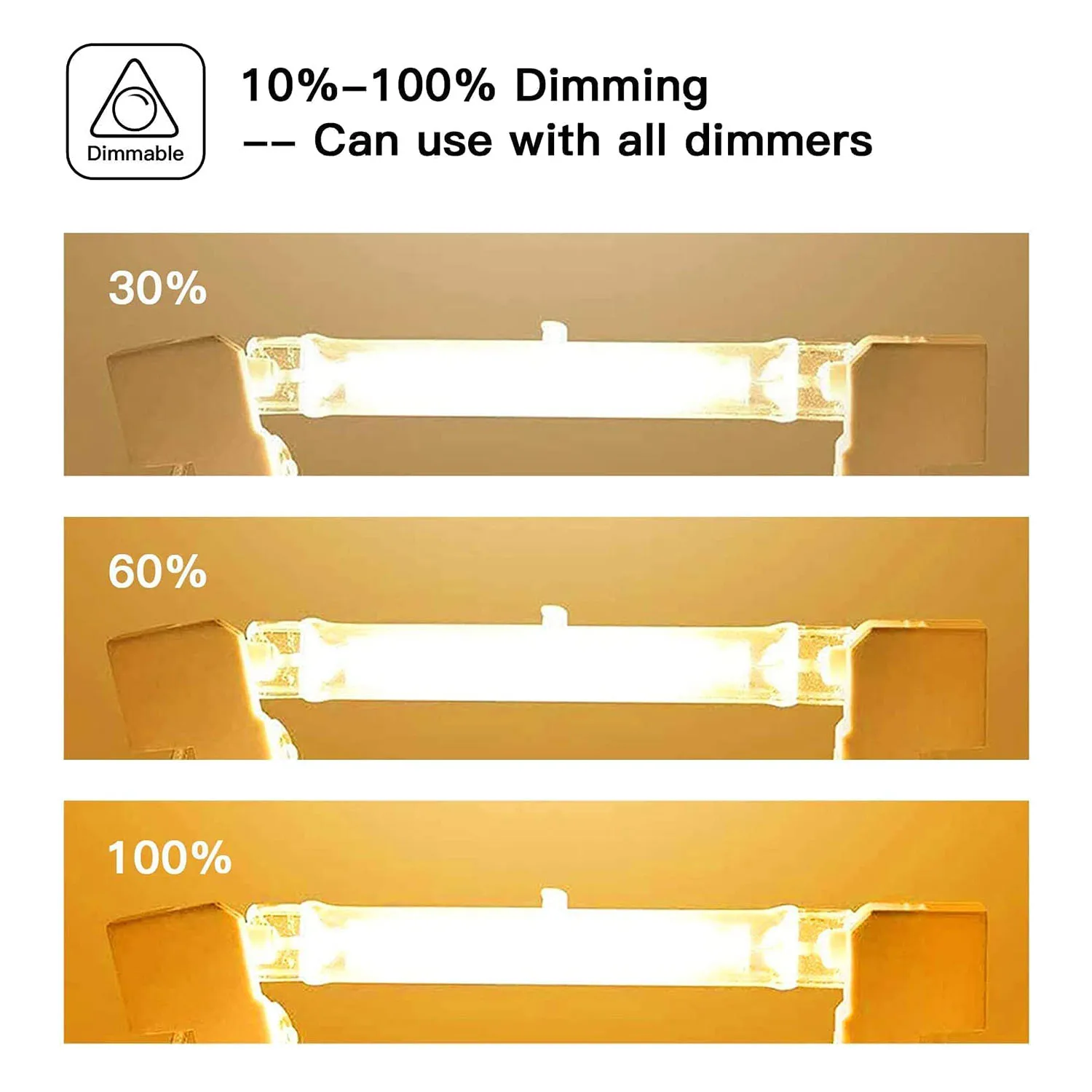 หลอดไฟฮาโลเจน R7S 118มม. 200 W 230 V แพ็ค10แท่งหลอดฮาโลเจน R7S หลอดฮาโลเจน R7S หลอดโคมไฟฮาโลเจนแบบหรี่แสงได้