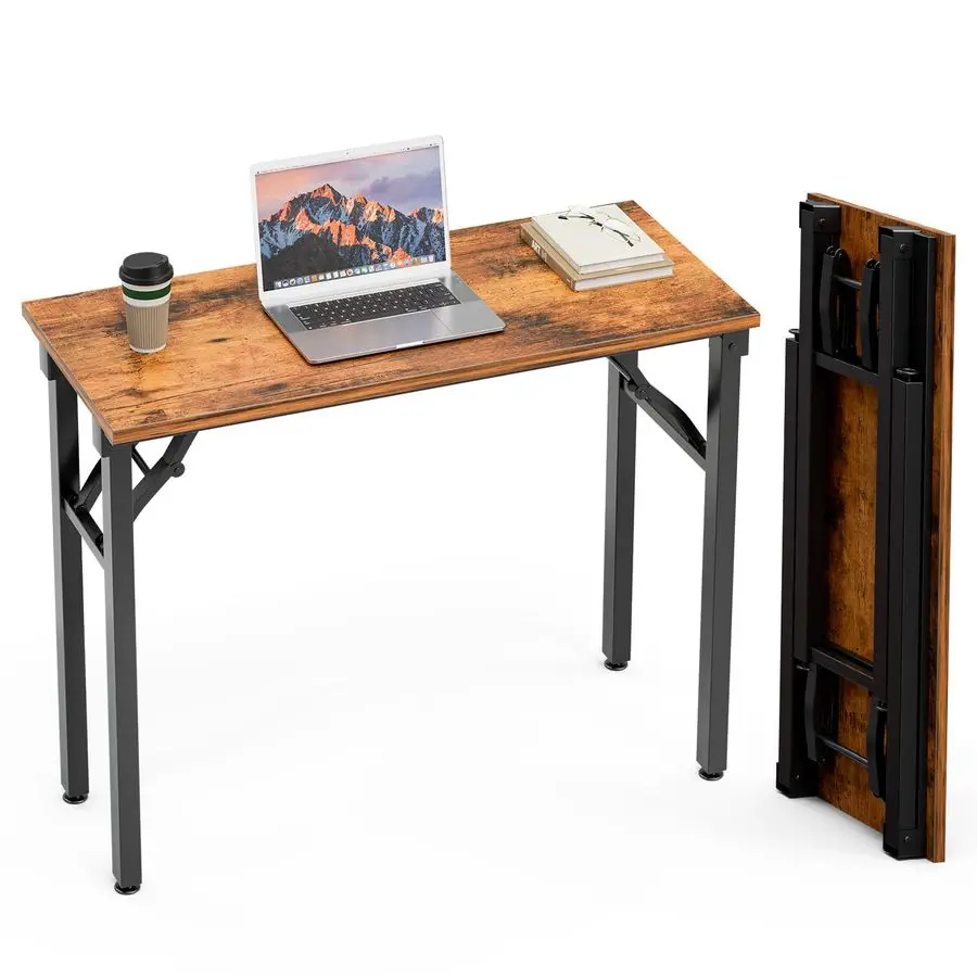 

Small Computer Desk Folding Table 35.8 Foldable Office Desk, No Assembly, Perfect for Small Spaces in Bedroom, Dorm, or Apartme