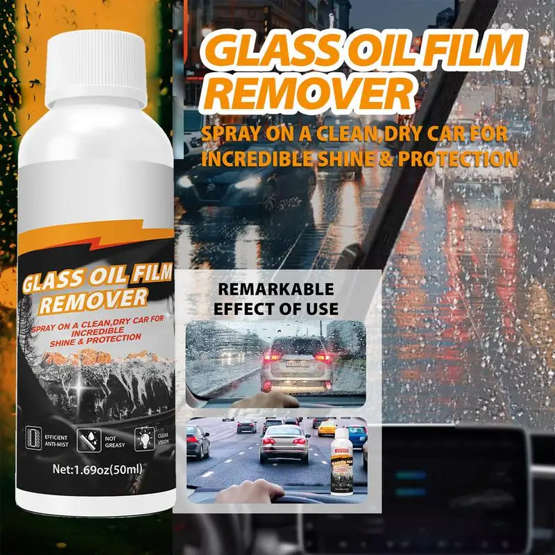 

Car Windshield Oil Film Remover Car Windshield Oil Film Cleaner Liquid Spray Deep Cleaning Glass Oil Film Remover With Sponge