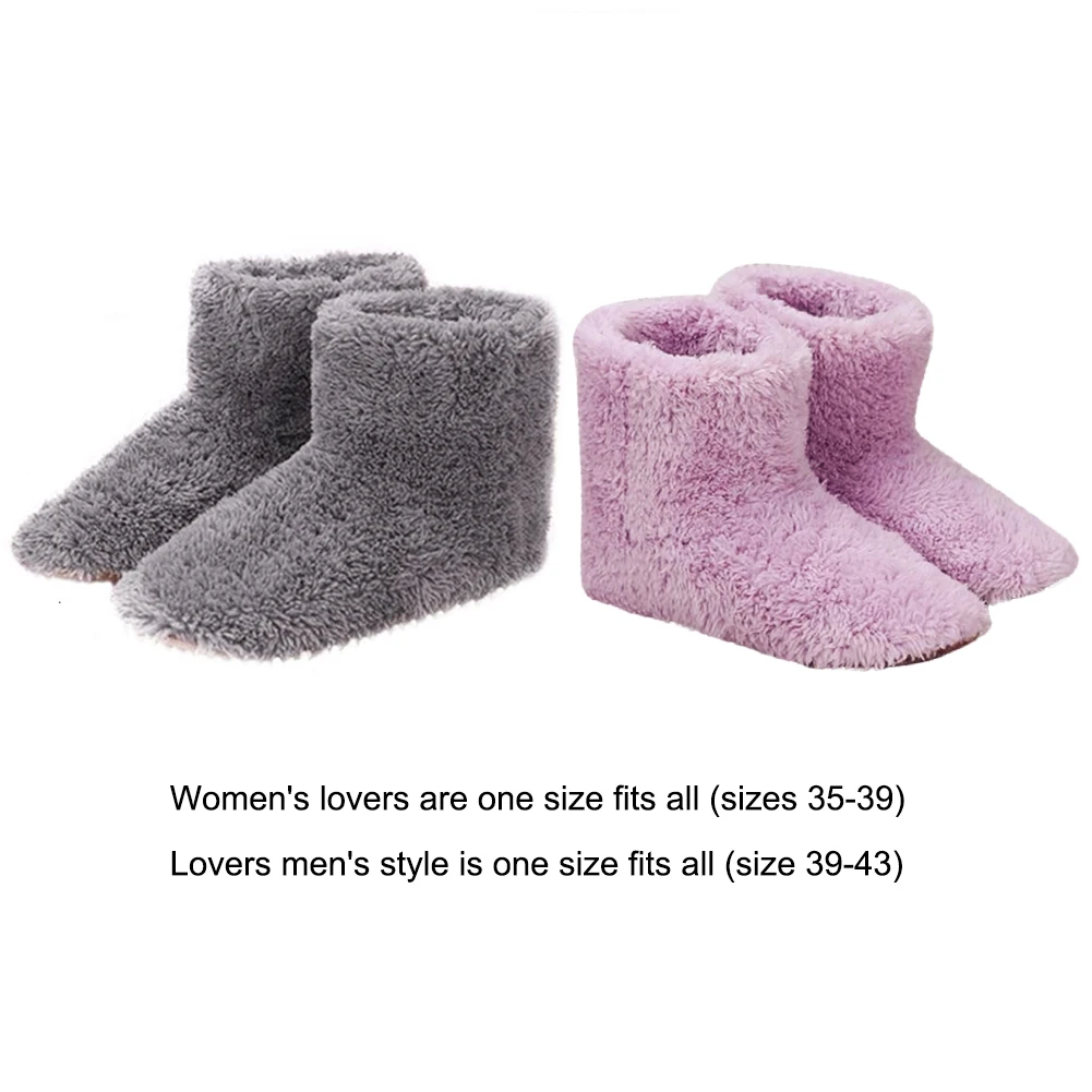 

Women Men Rechargeable Foot Warmer Washable USB Heated Shoes Couples Home Shoes for Cold Weather