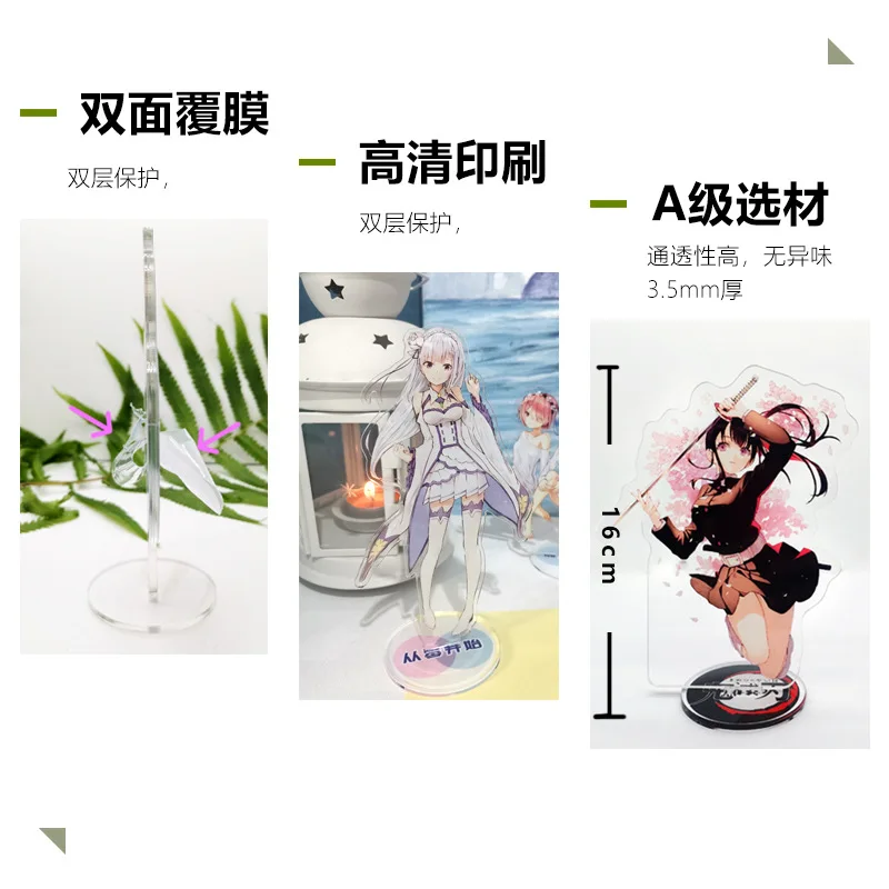 Juego de Anime Demon Slayer, soporte acrílico, decoración Kimetsu no Yaiba Rengoku Kanao Tsuyuri, figura creativa, colección de regalos para el Campus