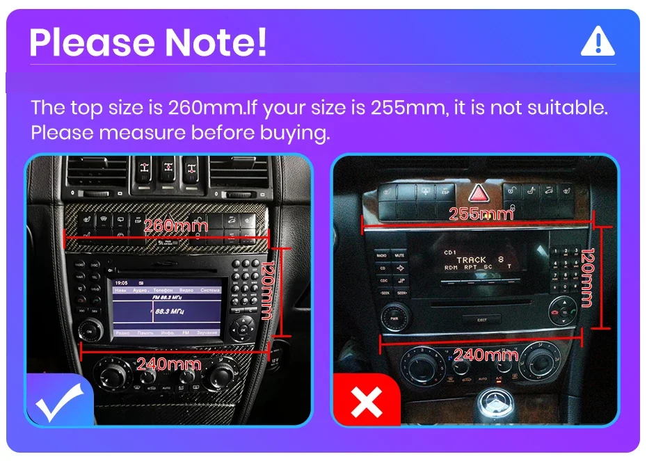 AWESAFE Kabelloses CarPlay Android Auto Radio für Mercedes Benz W203 C180 C200 C220 C230 2005-2009 Plug & Play FM BT RDS DSP GPS – Detail 2