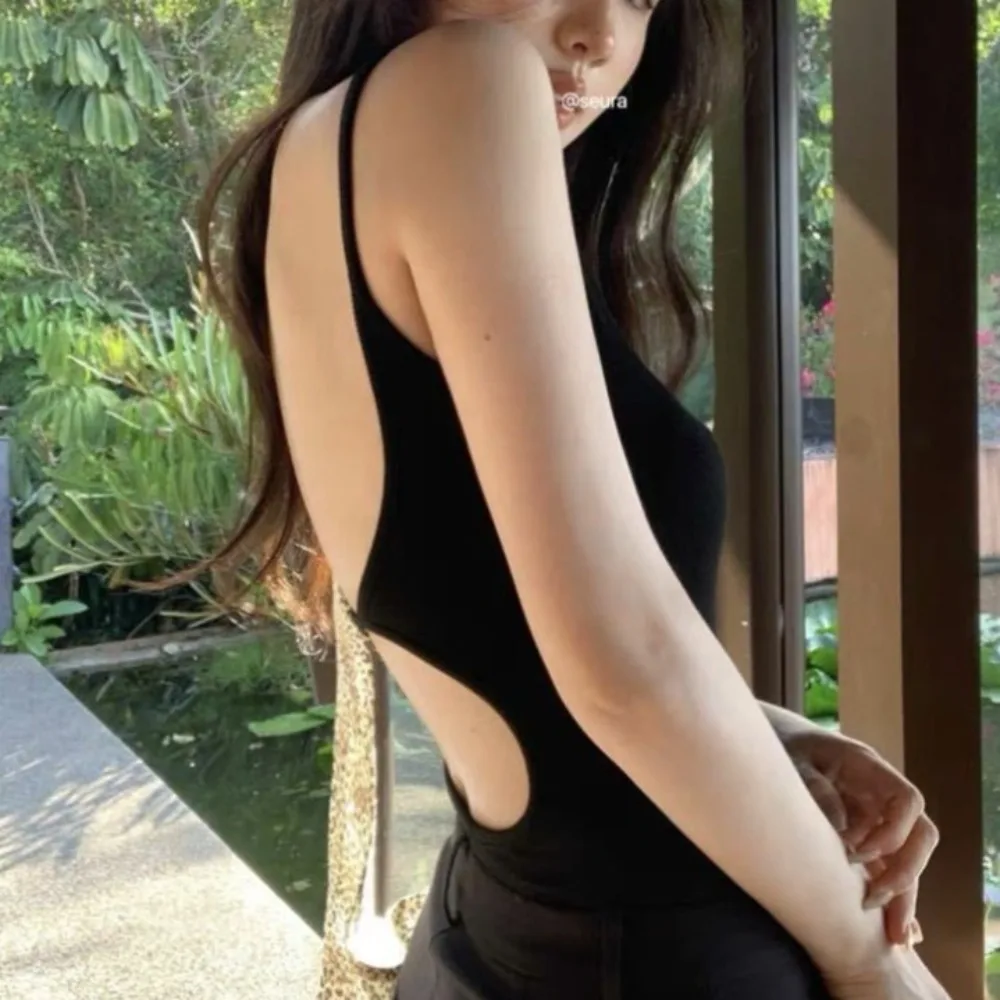 

Korean Ins Fashion Spicy Girl Sexy Bodysuit Solid Color Lingerie Y2K Camisole Streetwear Tanks Women Crop Tops Ladies