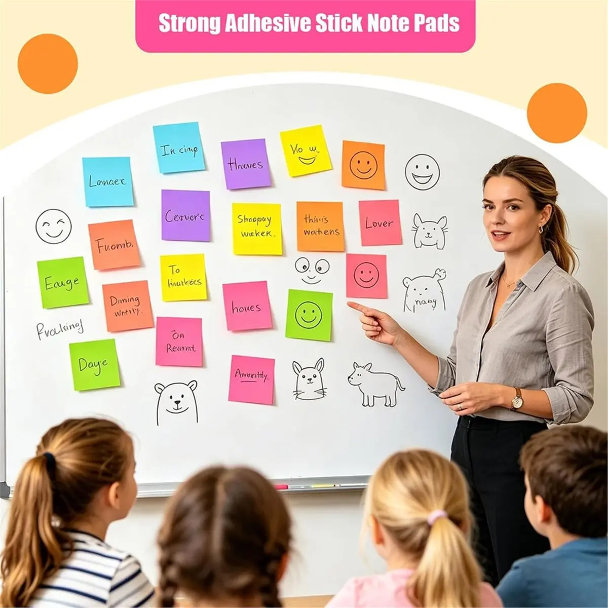 24 Pack Sticky Notes, 3 X 3 Strong Adhesive Self-Stick Note Pads,2X Super Sticky Self-Stick Note Pads for Offices Class
