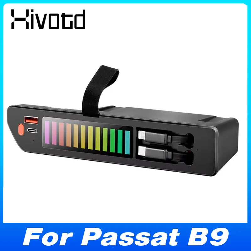 

Car Center Console Cell Phone Fast Charging Hub With Retractable Cable Type-C USB Port For Volkswagen Passat B9 2024 2025 Parts