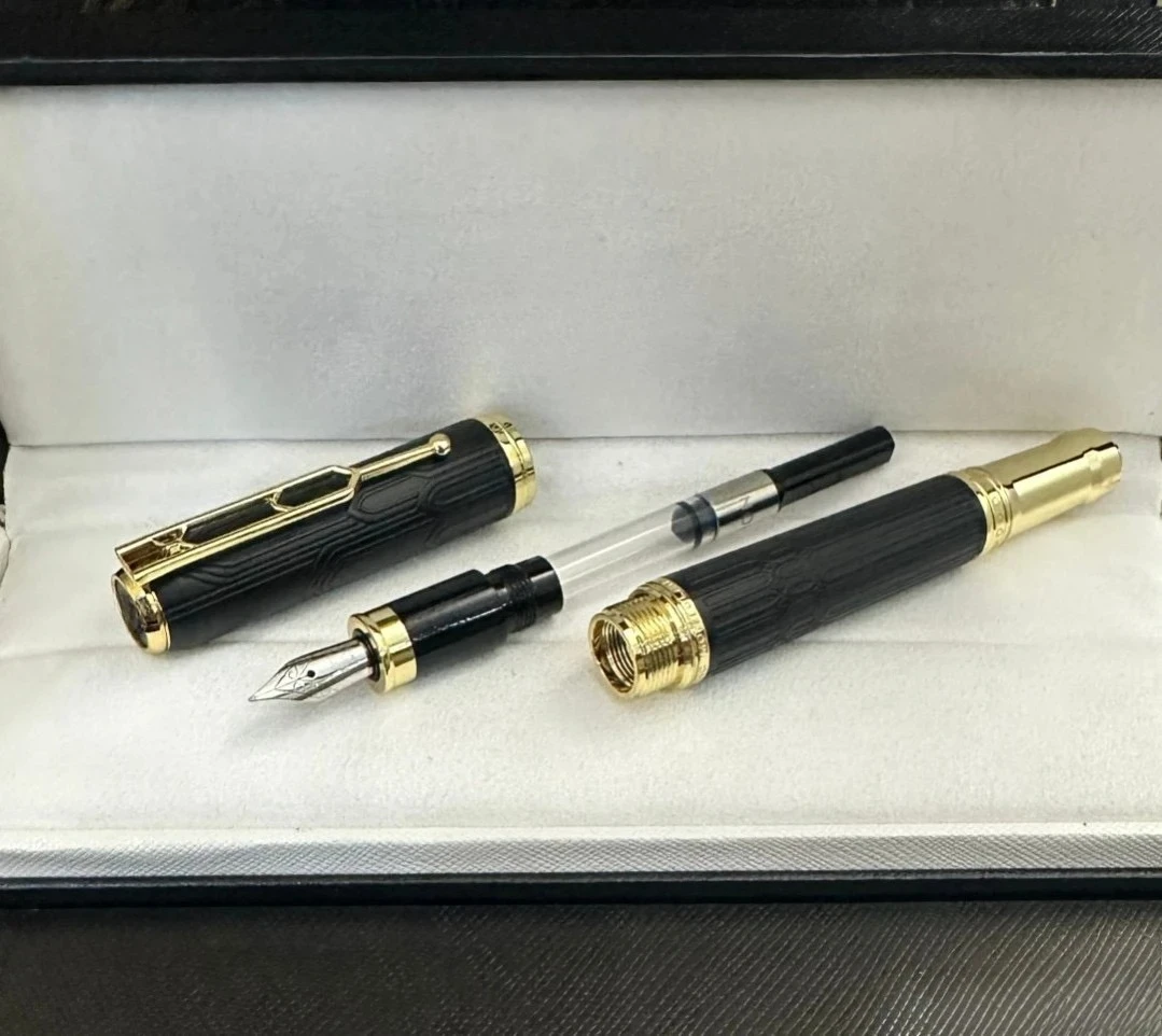 جودة MB طبعة فيكتور هوغو قلم حبر معدن الراتنج الأسود المعماري الكتابة أقلام الحبر الفاخرة الكتابة القرطاسية هدية