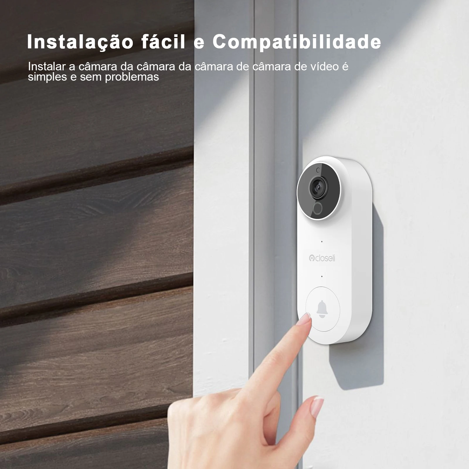 Closeli Wireless Waterproof Doorbell BR100PB2 2MP Video Intercom Door Bell with Camera Alarm Smart Home PIR Security Protection