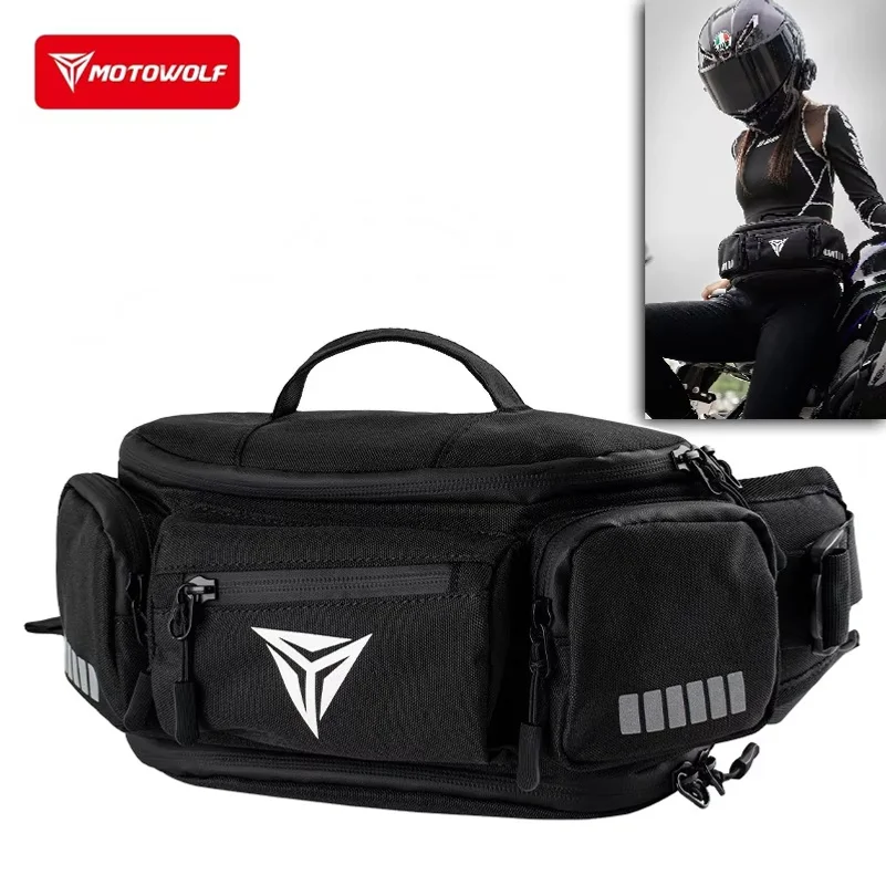 Motowolf Waterproof Motorcycle Waist Bag Multifunctional Outdoor Motocross Cycling Pack Anti-Splash Premium Oxford Cloth