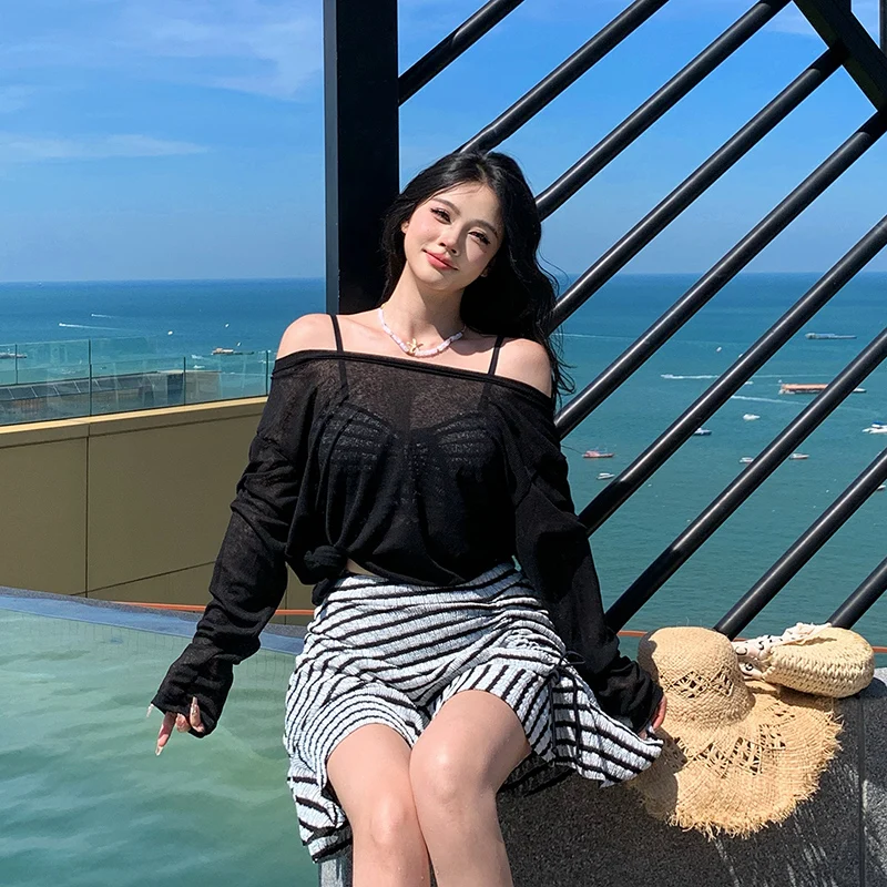 3 Pieces Bikini Tops Swimwear Women 2026 Plus Size Swimsuit Bikinis with Skirt Tankinis with Cover Ups Beachwear Swimdress