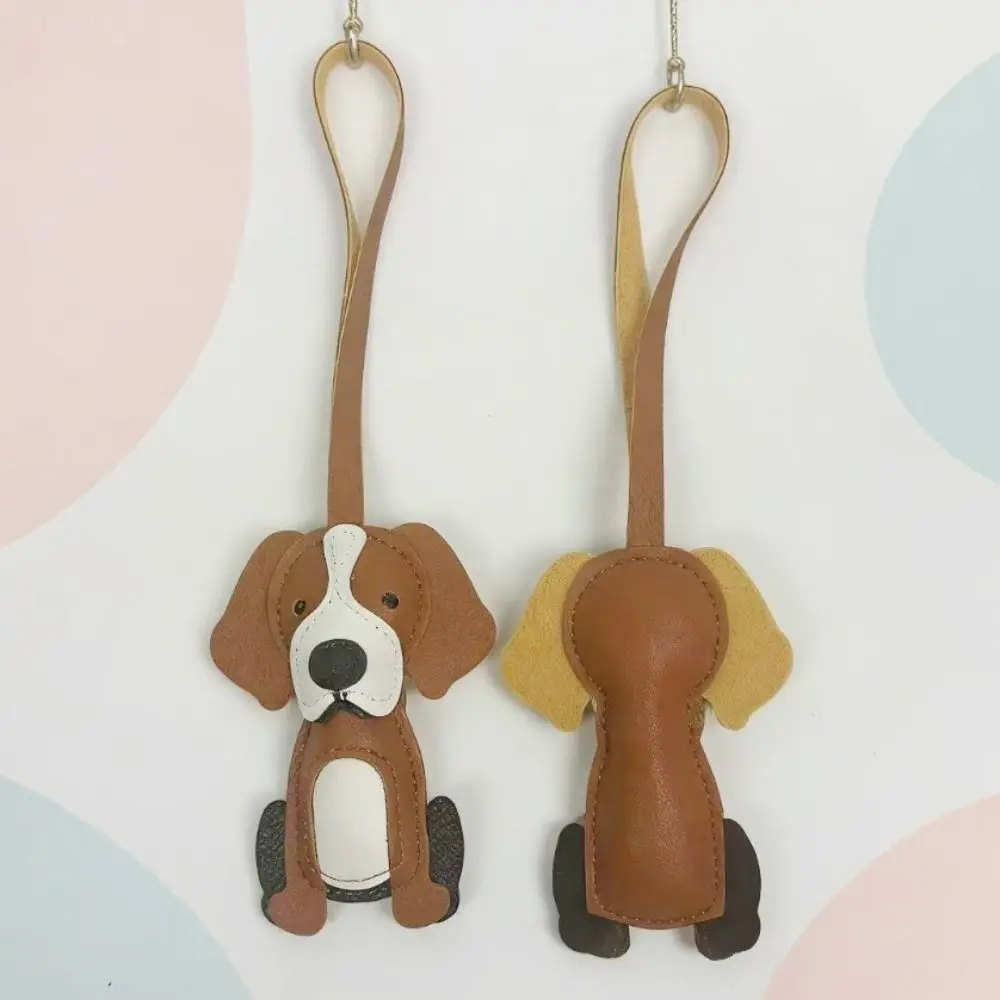 Portable Border Collie Charm Faux Leather Adjustable Strap Puppy Keychain Charm Lightweight Puppy Backpack Ornaments