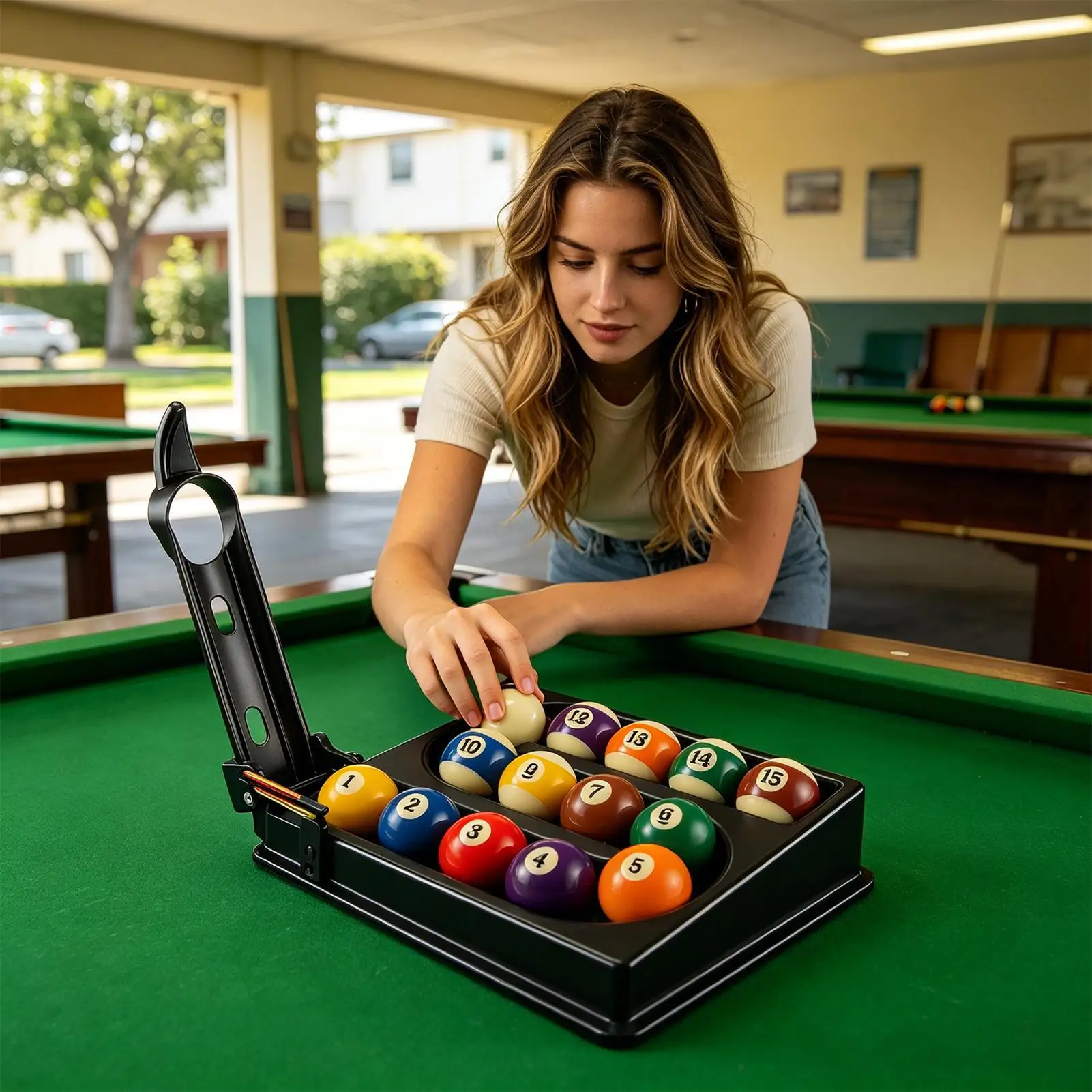 Pool Ball Rack Precision Alignment Tight Fit Pro Billiards Training Rack for Home Game Room Bar Club Tournament Practice ﻿