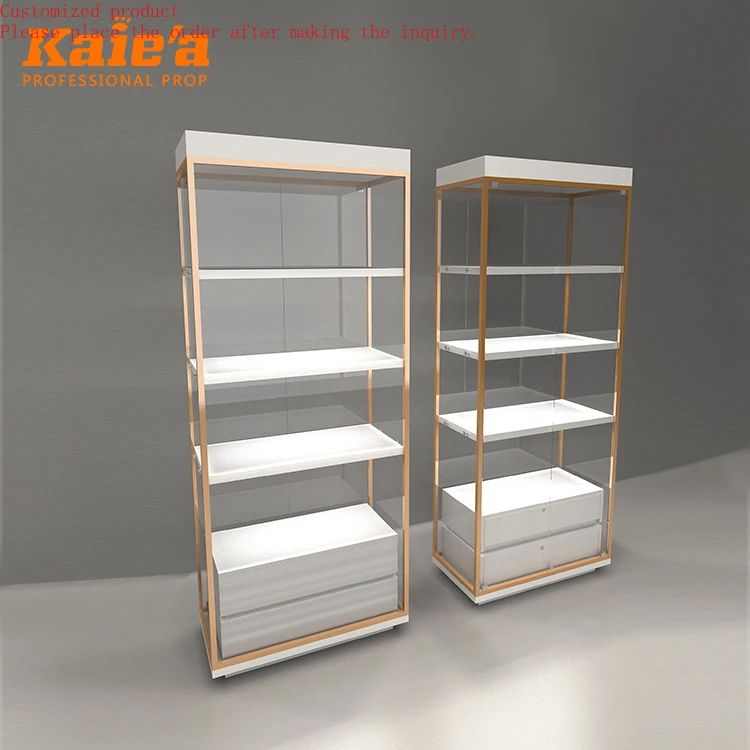 

Showcase Glass Jewelry Display Tower Freestanding Wood Glass Tower Display showcase