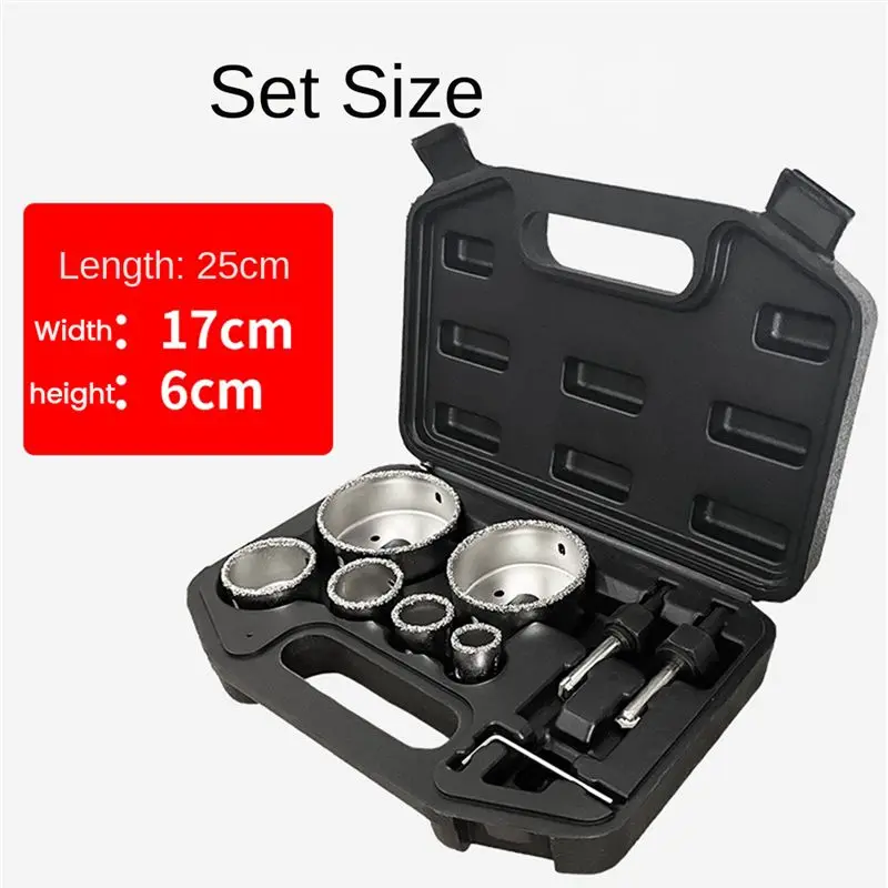 

AB08 9Pcs Diamond Coated Drill Bit Set Tile Glass Ceramic Hole Saw Drilling Bits for Power Tools 22Mm-73Mm