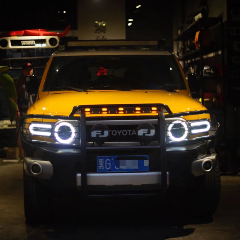 For Toyota Fj Cruiser Front Hood Grille Cover FJ Cruiser Hood with Lights Decorative Plate FJ Hood Decorative Accessories Tuning