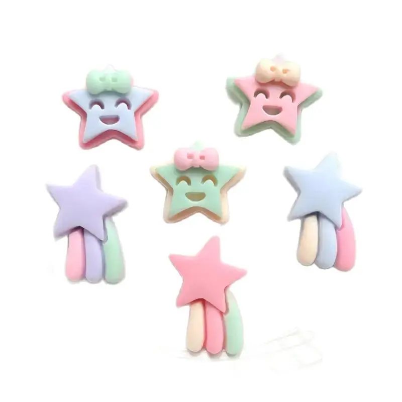 10pcs Lovely five pointed star resin flat back home decoration DIY hairpin mobile phone flat back decoration crafts