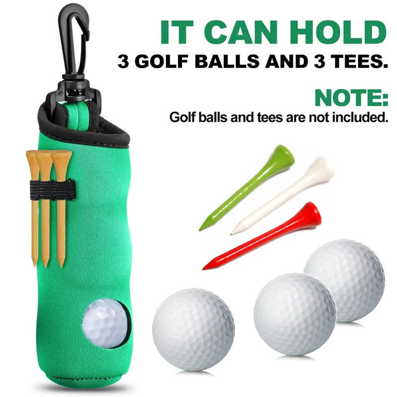 Golf Tee Holder Golf Ball Carry Bag Pouch Golf Ball Holder Keychain Belt Clip Golf Gifts Accessories