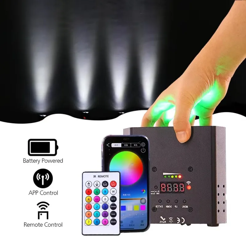 

Led Par Light Wedding Party Stage 2.4G Wireless Mobile Phone APP Control 54W IP22 RGBWAUV Is Fully Bright For 4 Hours