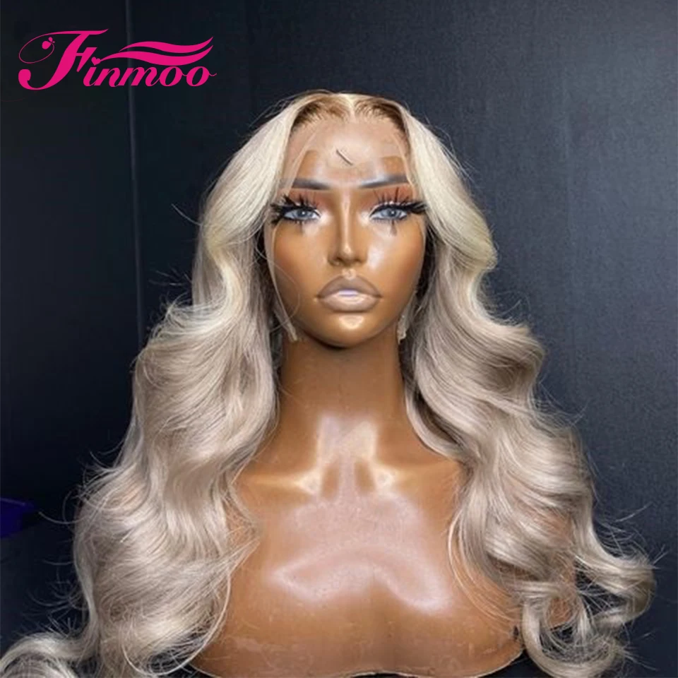 Ash Blonde Body Wave Lace Front Wig 13x4 HD Transparent Lace Front Human Hair Wigs For Woman Pre Plucked Remy Brazilian Hair