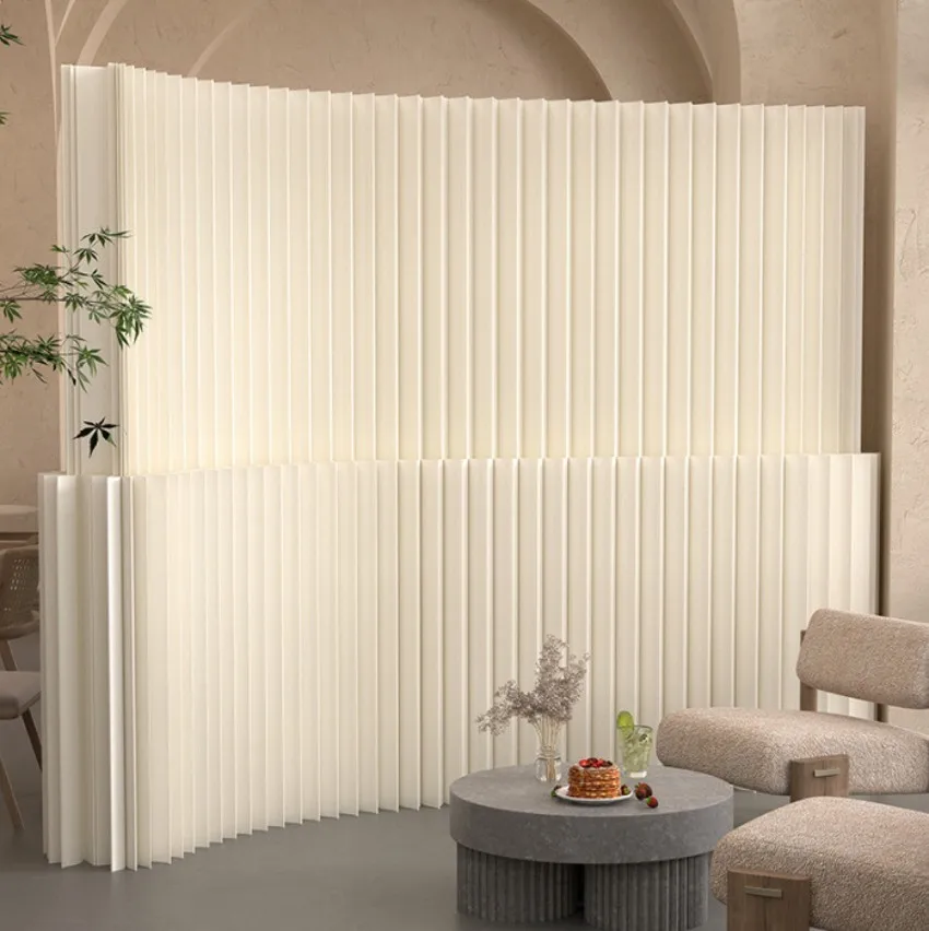 2M Height Creative Home Decor White Organ Paper Wall Screen Room Dividers Office Partition Removable Folding Baffle