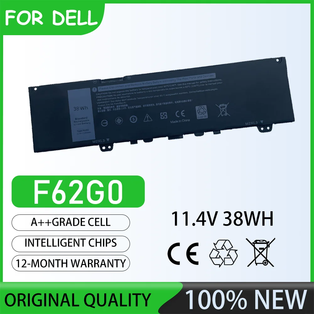 11.4V 38Wh F62G0 Battery code: F62G0 Laptop Battery For DELL Inspiron 7373 7386 2 in 1 5370  7370 7380 P83G P87G