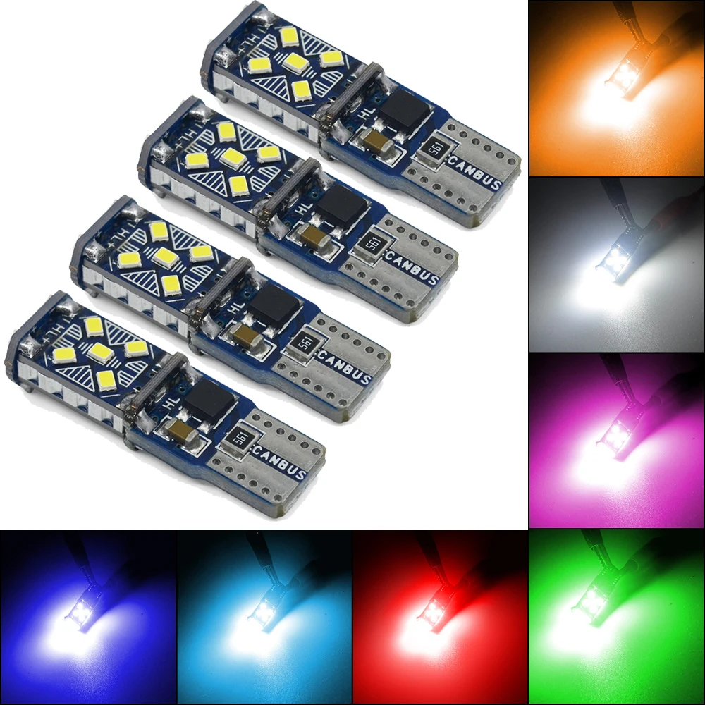 

4pcs T10 W5W 3020 2016 15smd Super Bright LED Car Parking Lights Auto Wedge Turn Side Bulbs Car Interior Reading Dome Lamp