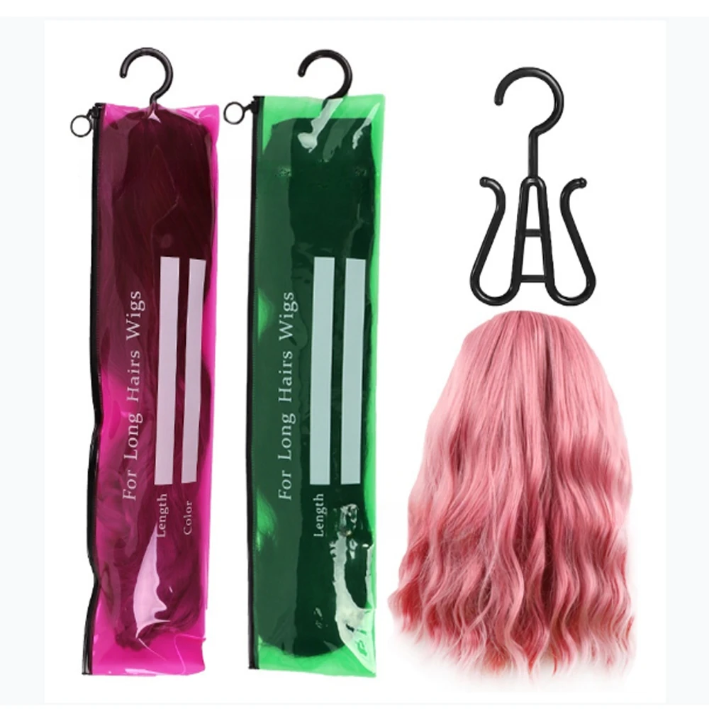 Portable Wig Storage PVC Bags For Multiple Wigs Hair Extensions Large Hair Storage Bag With Zipper Waterproof