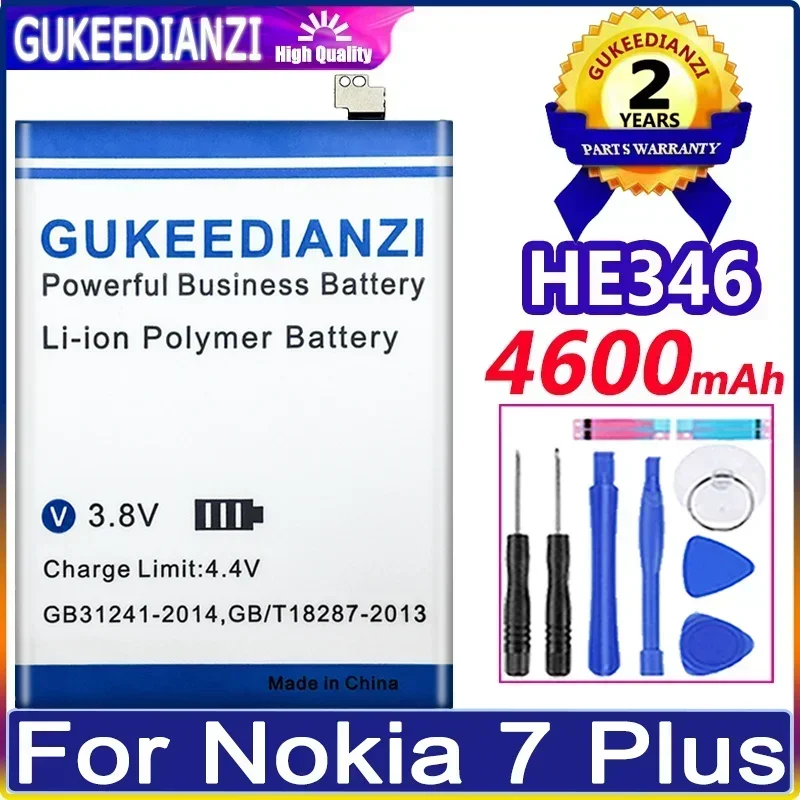 GUKEEDIANZI 4600mAh HE346 High quality Replacement Battery For Nokia 7 plus 7P N7P Mobile phone batteries