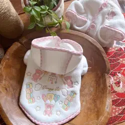 Pet Plush Embroidered Hooded Jacket Teddy Bear Autumn/winter Hoodie Thick Dog Suit Vest Teddy Bear Puppy Clothes for Small Dogs