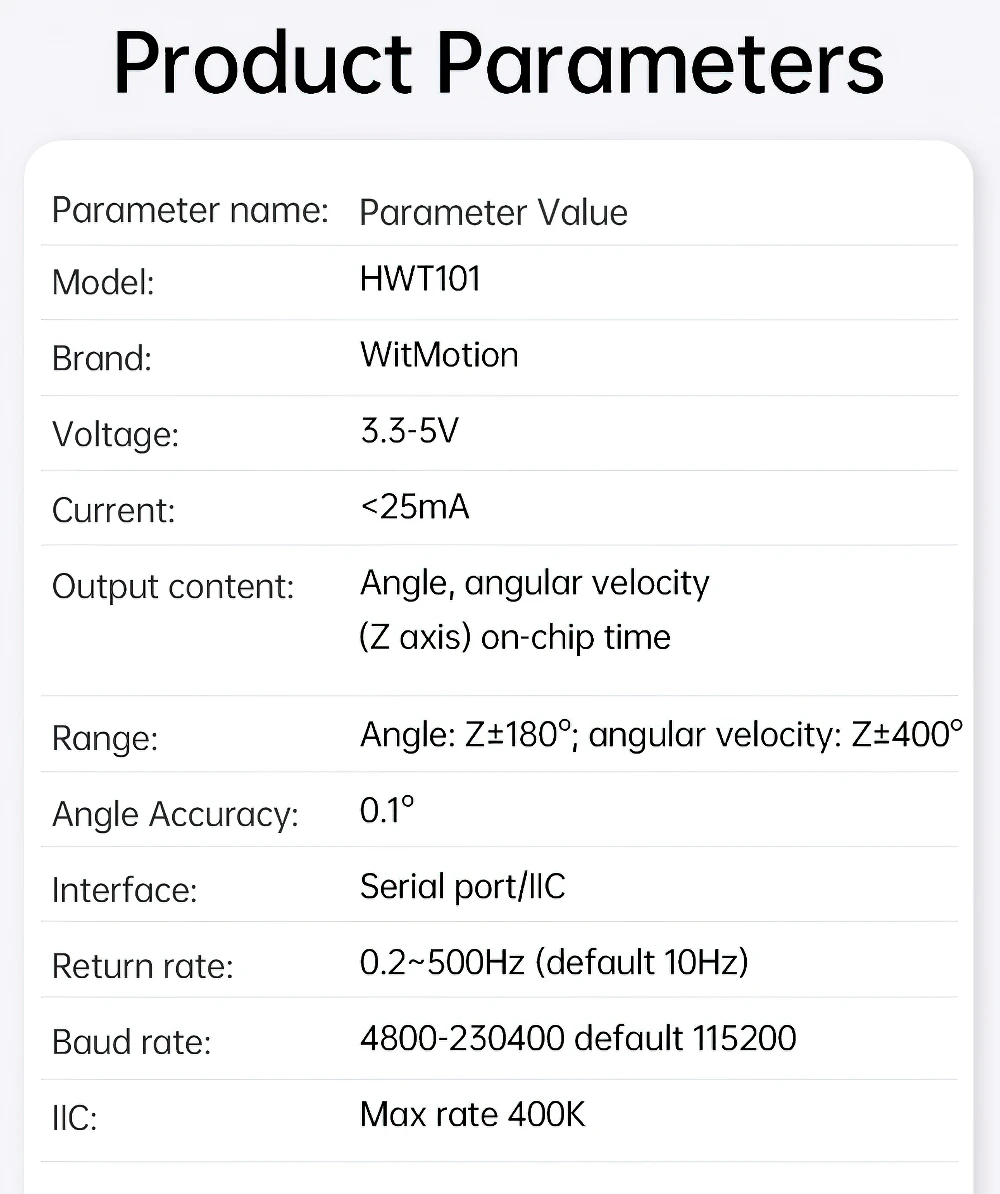 HWT101  Military-Grade Z-Axis Crystal  Inclinometer, MEMS Tilt Angle Sensor Module, Built-in Highly-Integrated Crystal Gyroscope