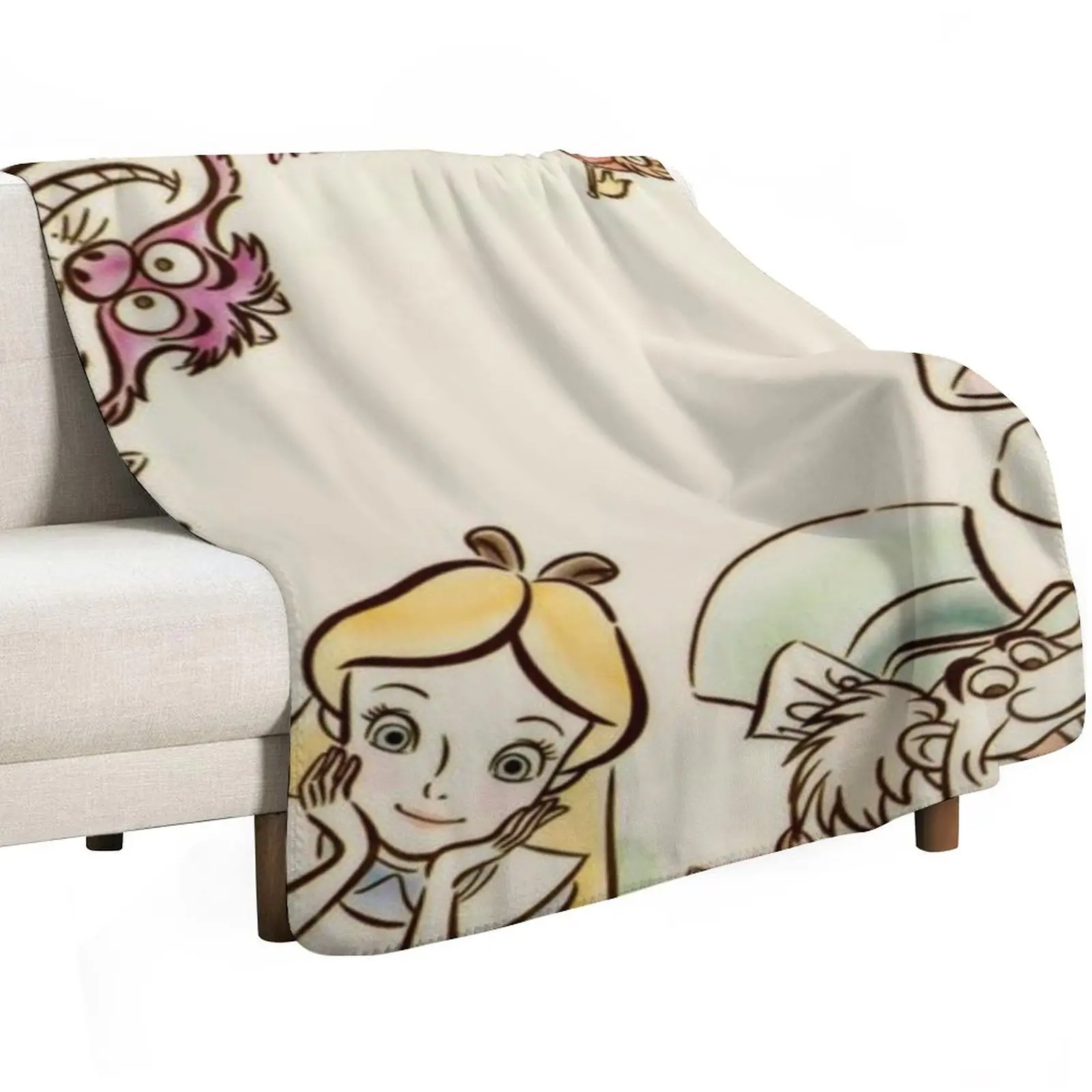 Alice and friends Throw Blanket Cute Plaid Winter beds Designers christmas decoration decorative Vintage Blankets