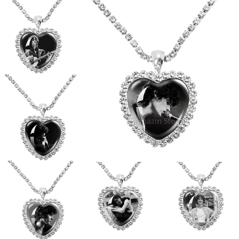 Heart Diamond Necklace British Indie Rock Pop Singer Sombr for I Back To Friends Accessories 25mm Pendant Fans Gifts JD037