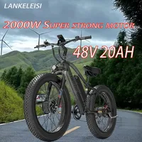 LANKELEISI MG740PLUS Electric Bike 2000W Motor 48V16AH Mountain Snow Electric Bicycles Fat Tire Full Suspension Off-Road ebike