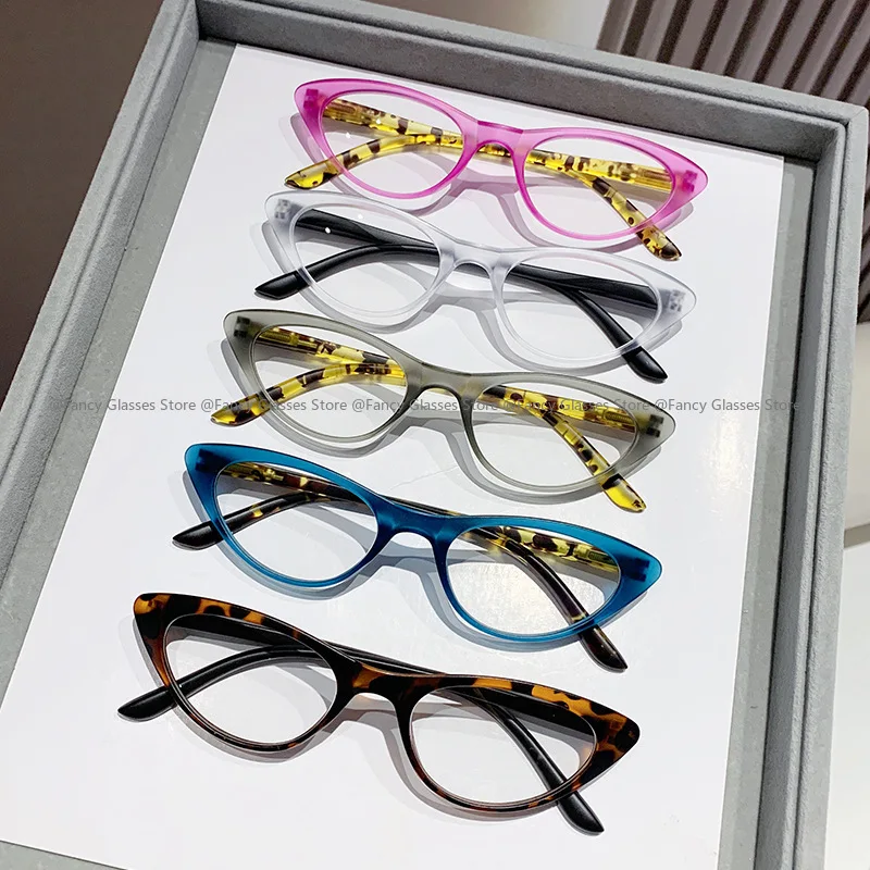 

Women's New Cat Eye Reading Glasses Fashion Small Frame Ultralight Eyeglasses Laides Unisex Men Multicolor Far Sight Hyperopia