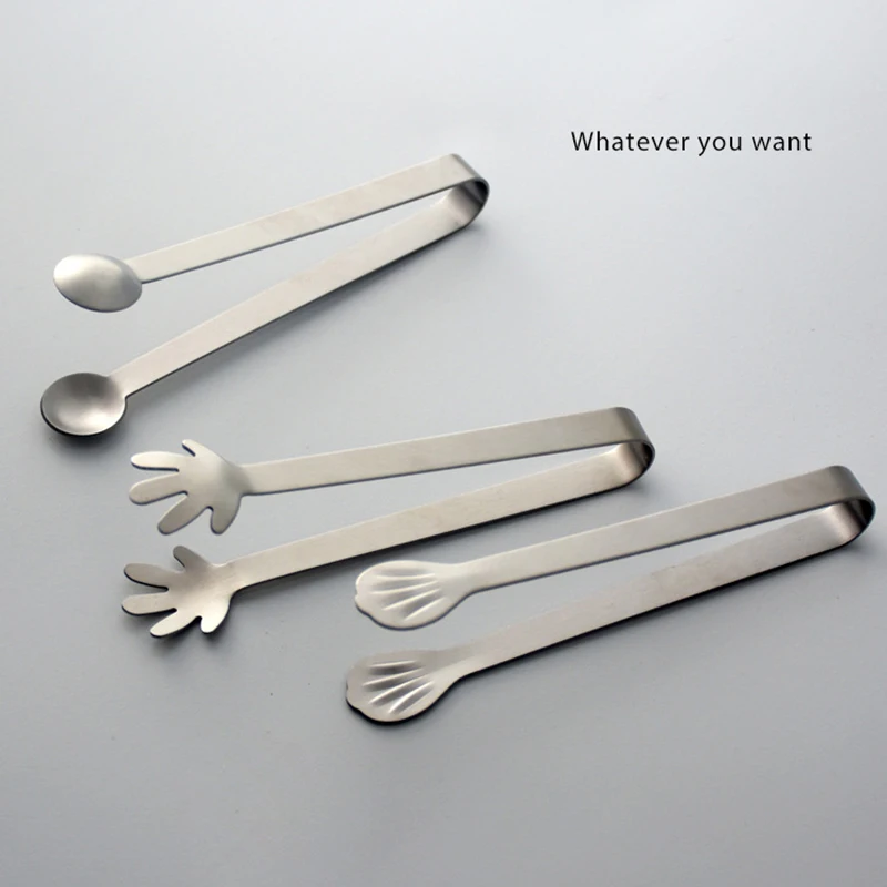 Pinzas para cubitos de hielo de acero inoxidable, pinzas para azúcar, pinzas para alimentos, pinzas para barbacoa, herramienta para hielo, Bar, cocina, pinzas para servir, accesorios de cocina