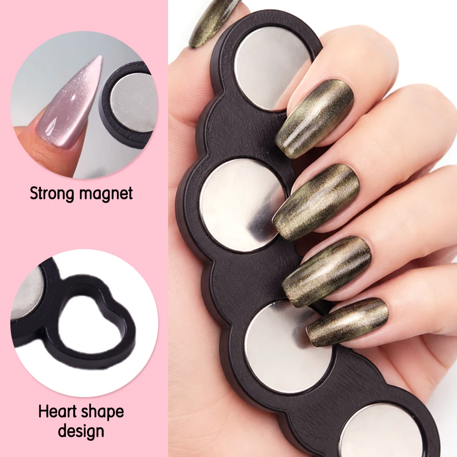 1pcs Pink/Black Crescent-shaped French Cat's Eye Magnetic Multi-Functional Handheld Nail Magnet Nail Art Accessories Tools