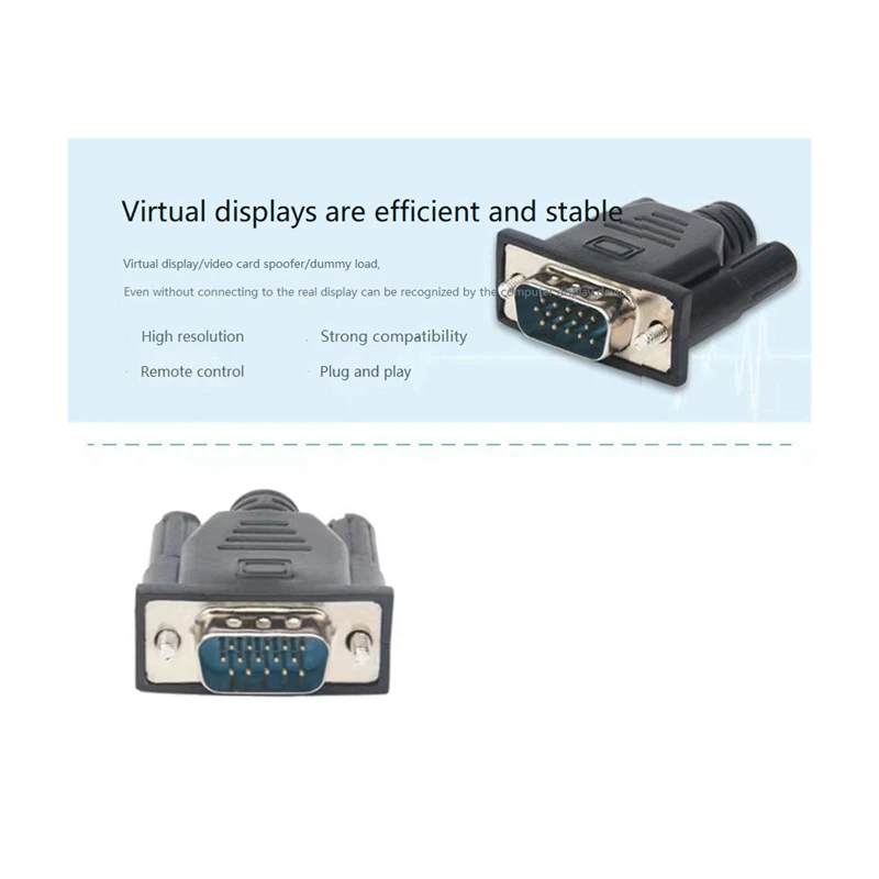 VGA Adapter Accessory Part Male Dummy Plug EDID Headless Ghost Emulator Lock Plate