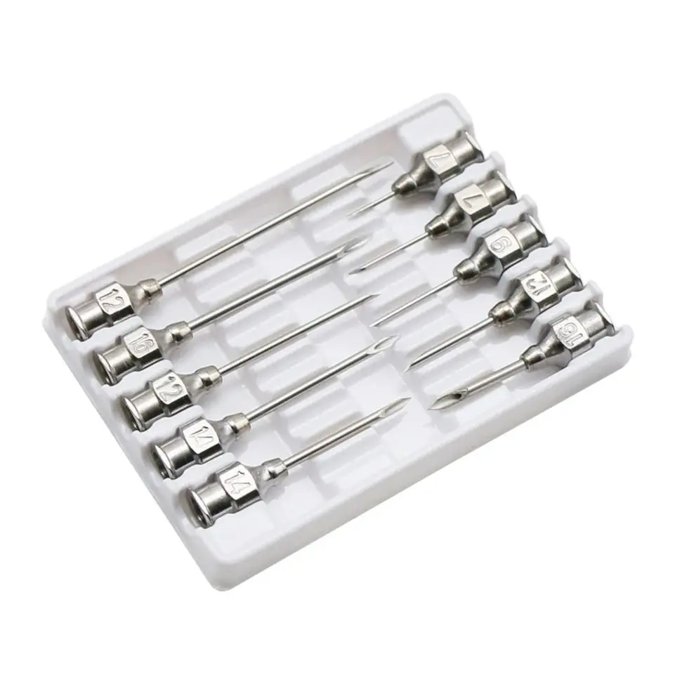 10 Pcs/Boxs Farm Animals Stainless Steel Dispensing Needle Syringe Fish Pigeon Small Veterinary Supplies