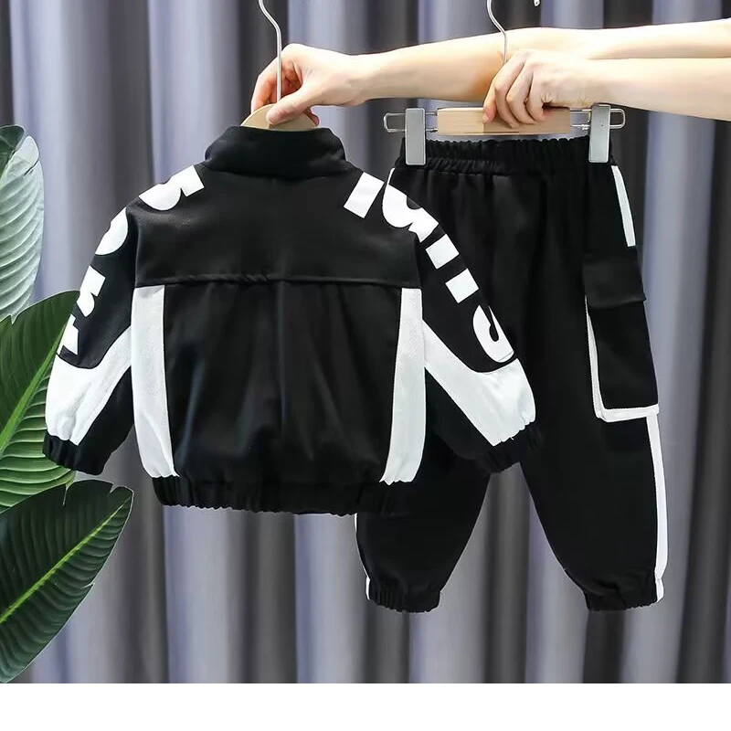 Hot Kid Tracksuit Boy Girl Clothing Set 2024 Spring Casual Long Sleeve Letter Zipper Outfit Infant Baby Clothes  2 3 4  5 6Years