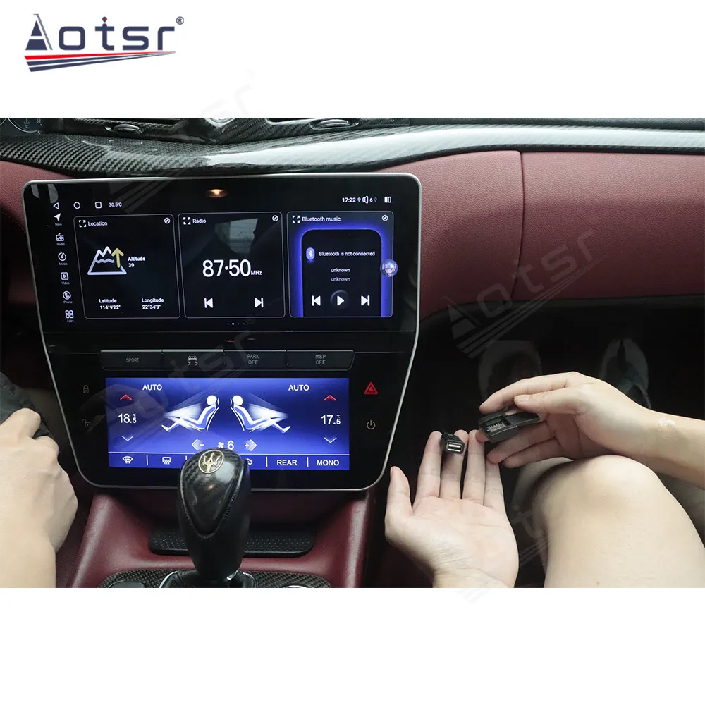 12.3 Inch Android 12 WIFI CarPlay Car Radio Player GPS Navi For Maserati GT/GC Gran Turismo AutoRadio Multimedia Player HeadUnit