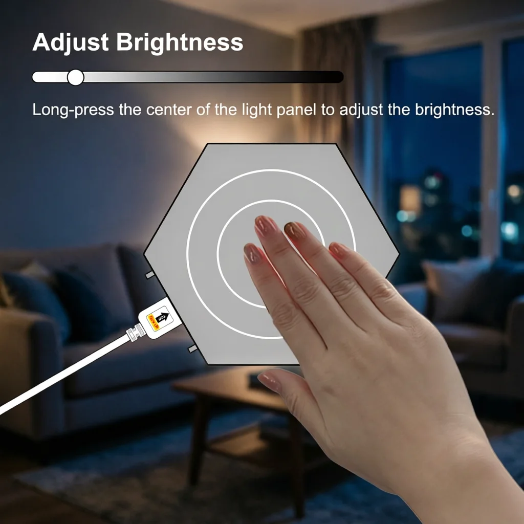 Modular Hexagon LED Wall Lights, Touch-Sensitive Control. Fit for Game Room, Bedroom, Living Room & Stairway. Simple Installation, DIY Your Unique Shapes. Awesome Wall Decor, Perfect Gift for Christmas & Birthday.