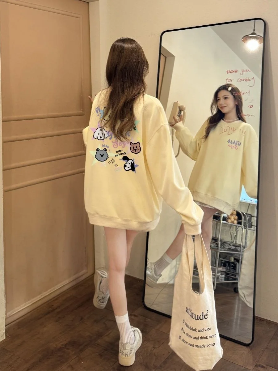 

Women'S Zipped Sweatshirts Autumn Clothing Woman Solid-Color Crew-Neck Detail Sized Cotton-Blend Cuff Neckband Romance Flannel