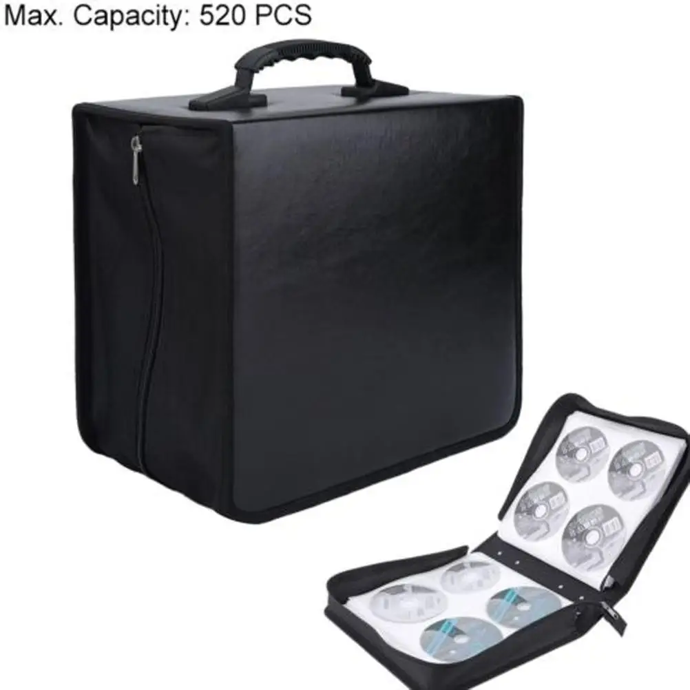 

520 Discs CD Storage Case Large Capacity Portable Dustproof Media Holder Separate Design CD Wallet Bag Storage Box