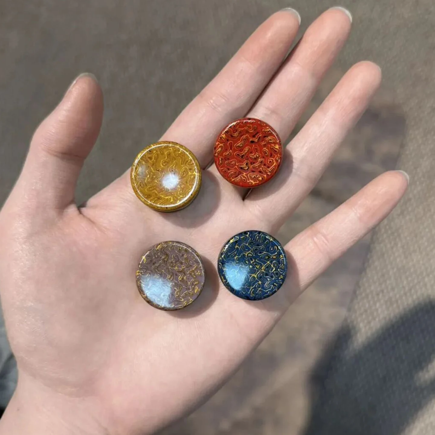 One realm Lacquer Spinner Buttons Fidget spinner button accessory for fidget toys