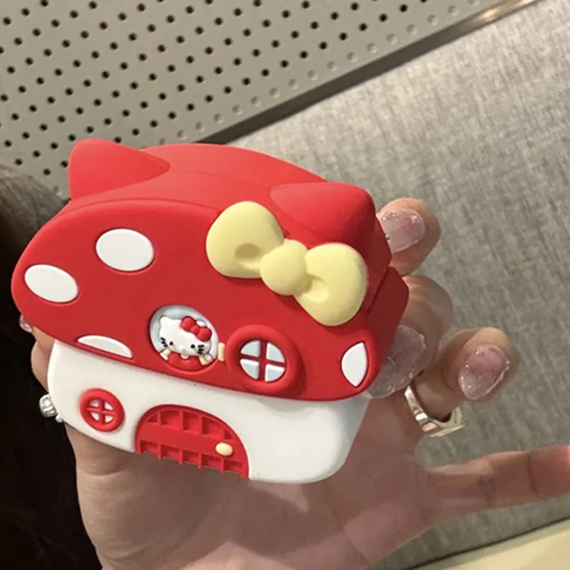 Miniso Hello Kitty Cute Airpods Case Kawaii Cartoon Mushroom House KT CaT AirPods Pro2 1 2 Apple Earphone Protective Cases Gifts