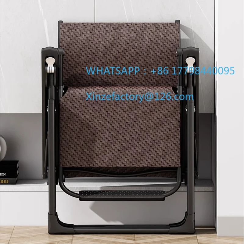 كرسي صالة الروطان عالي التحمل قابل للتخصيص، كرسي بدون جاذبية قابل للطي، كرسي عريض لكبار السن، شرفة الفناء، الاسترخاء #5