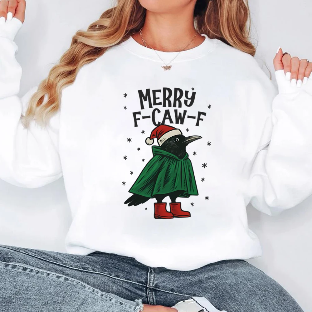 Divertida sudadera navideña, suéter de Navidad F-Caw-F, jersey Retro para vacaciones, camisa Merry F-Caw-F, sudaderas de manga larga Unisex