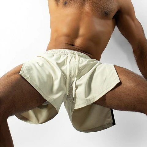 Sommers port Shorts Männer Sweat shorts schnell trocken laufen Fitness studio Strand Jogging hosen Männer Fitness Training Seite Reiß verschluss Shorts Hosen